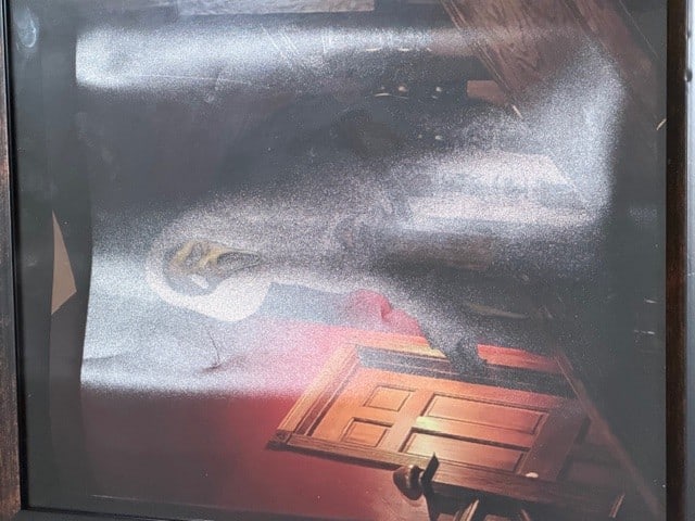 Scream 7 original framed art On screen: Seen on screen in the film Scream 7 on the Macher house set and obtained by crew memmber in cast crew auction at films conclusion Certificate of AuthenticityEVERY item in this auction comes with at mi