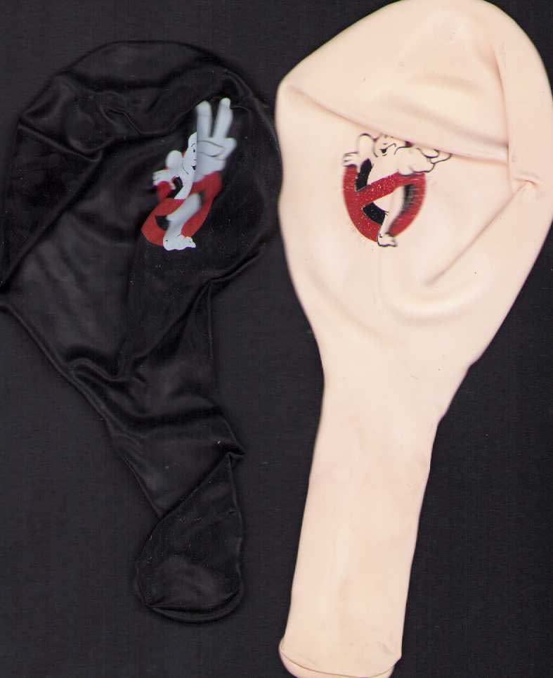 Ghostbusters II prop balloons: A pair of prop baloons used in the film commercial scenes Certificate of AuthenticityEVERY item in this auction comes with at minimum one fully illustrated and serial numbered COA signed by the worlds