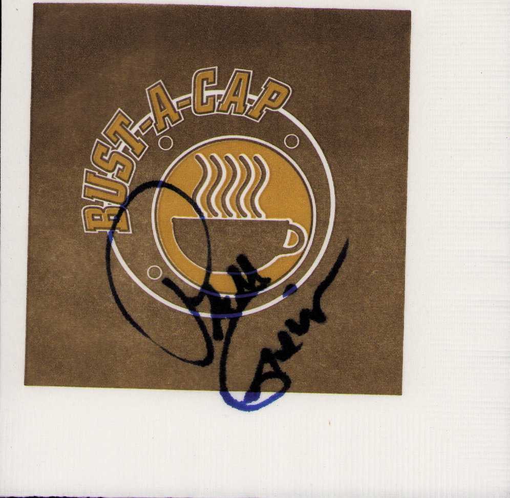 Pam Grier signed prop napkin from Jackie Brown: A signed prop napkin by star Pam Grier from Jackie Brown Certificate of AuthenticityEVERY item in this auction comes with at minimum one fully illustrated and serial numbered COA signed by the