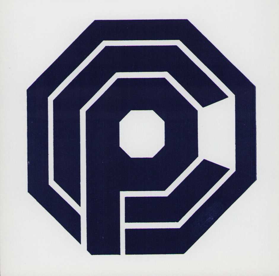 Robocop II prop decal: A prop decal made for use in the film Robocop II Certificate of AuthenticityEVERY item in this auction comes with at minimum one fully illustrated and serial numbered COA signed by the worlds