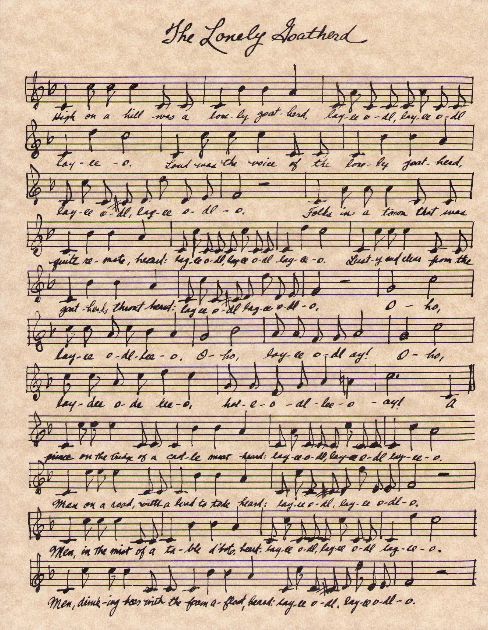 Sound of Music prop sheet music (1 of 1)