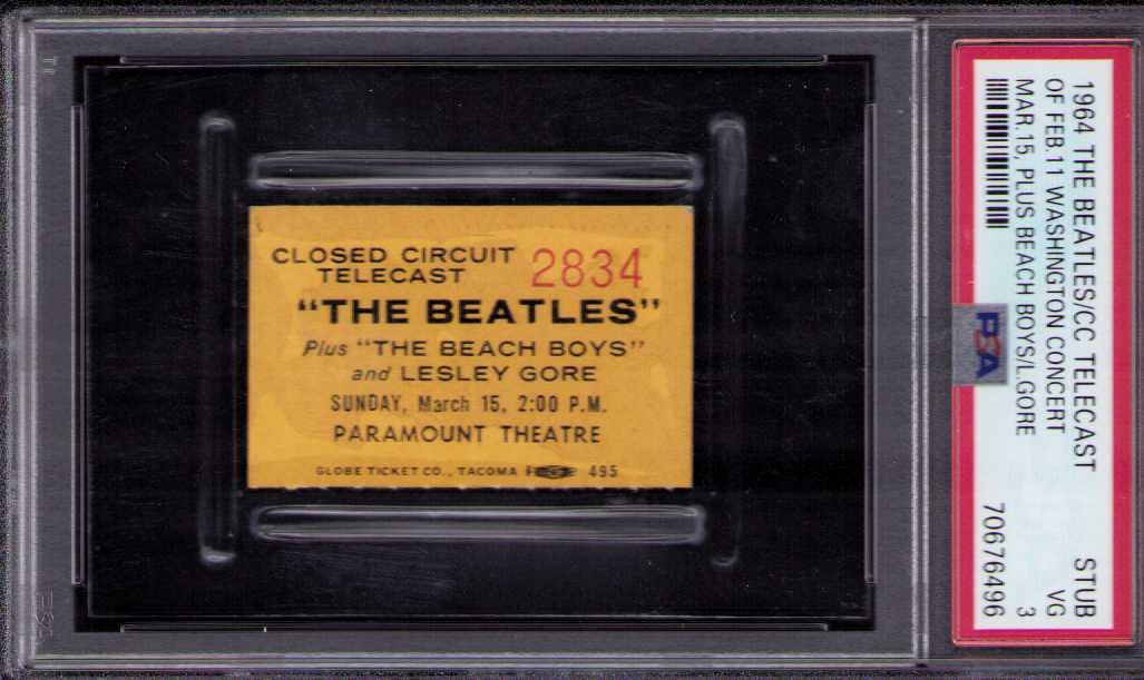 Beatles RARE ticket PSA DNA slabbed: A RARE PSA DNA Slabbed Beatles ticket the Beach Boys were on the bill too on March 15 at the Paramount theater Certificate of AuthenticityEVERY item in this auction comes with at minimum one fully