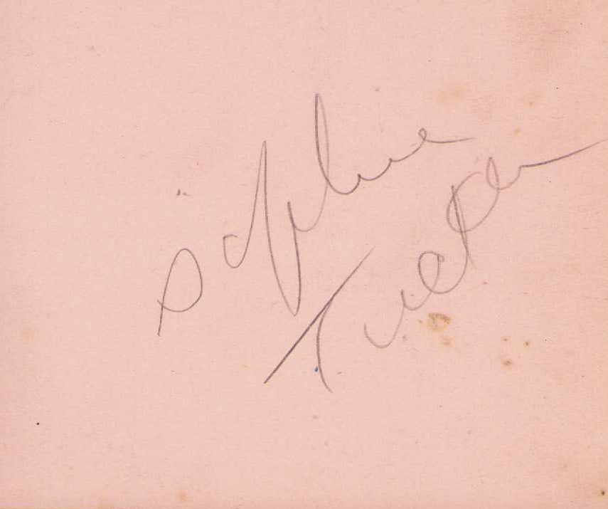 Sophie Tucker signature: The last of the red hot mamas she was billed famed live perofmer singer actress Certificate of AuthenticityEVERY item in this auction comes with at minimum one fully illustrated and serial numbered CO