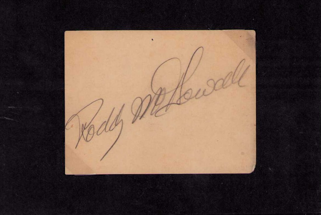 Roddy McDowell signature: Planet of the Apes star Poseidan Adventure Lassie so many credits the villianous Bookworm in TVs Batman Certificate of AuthenticityEVERY item in this auction comes with at minimum one fully illustrate