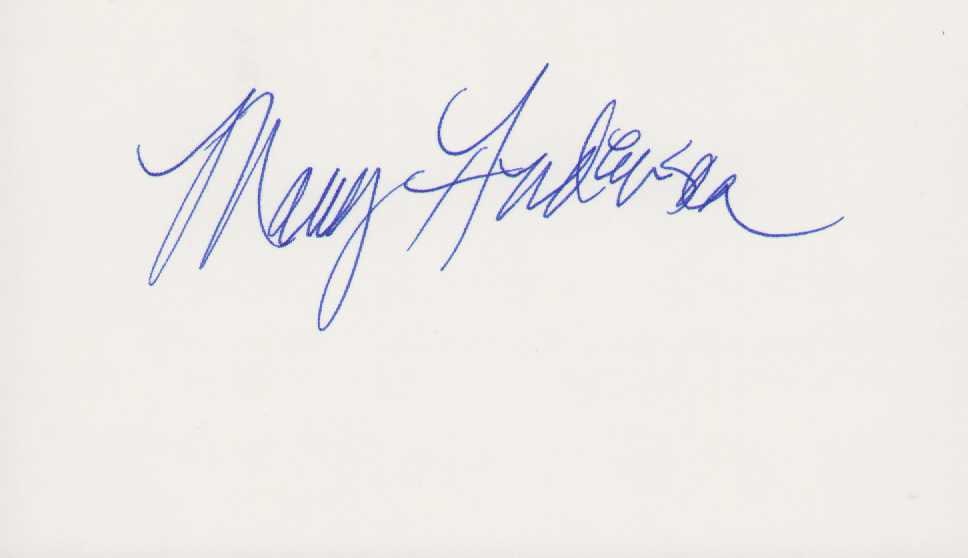 Mary Anderson signature Gone with the Wind: Gone with the Wind star actress and Hitchocks Lifeboat Certificate of AuthenticityEVERY item in this auction comes with at minimum one fully illustrated and serial numbered COA signed by the worlds le