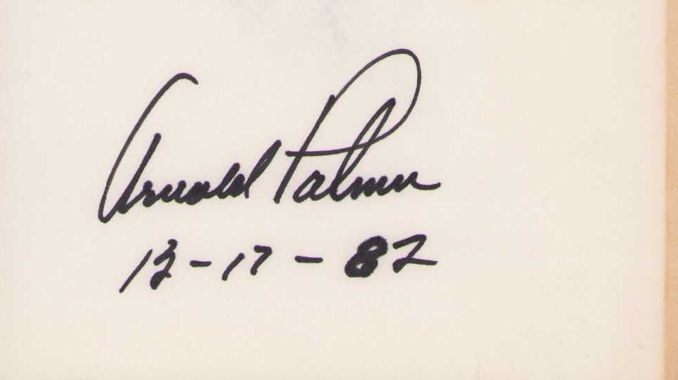 Arnold Palmer signature: Legendary golfer Certificate of AuthenticityEVERY item in this auction comes with at minimum one fully illustrated and serial numbered COA signed by the worlds leading authenticator in Entertainment,