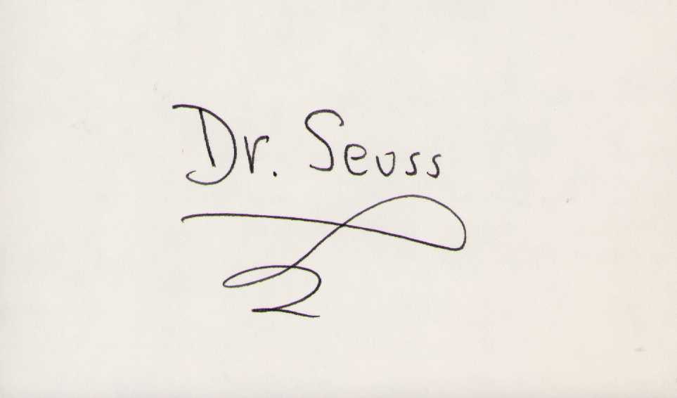 Dr Seuss signature Cartoonist (1 of 1)