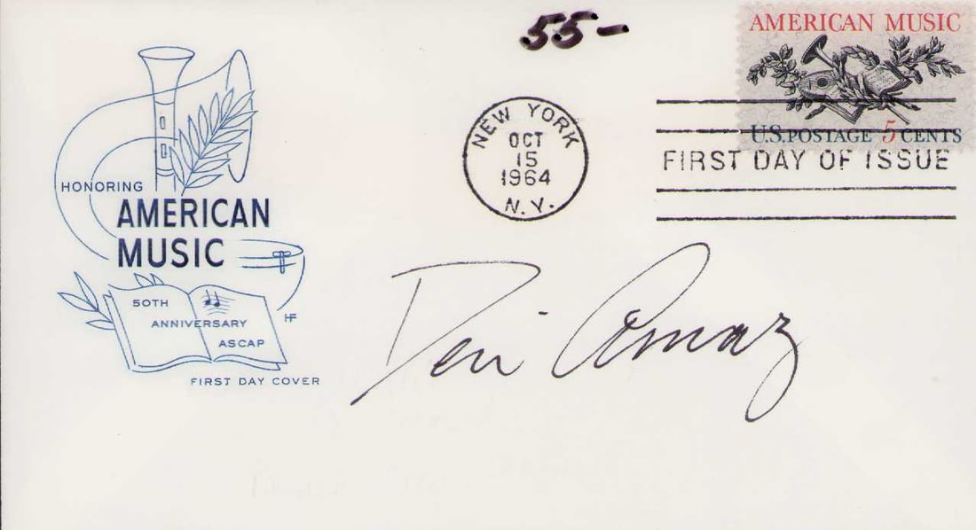 Desi Arnaz signature on FDC (1 of 1)