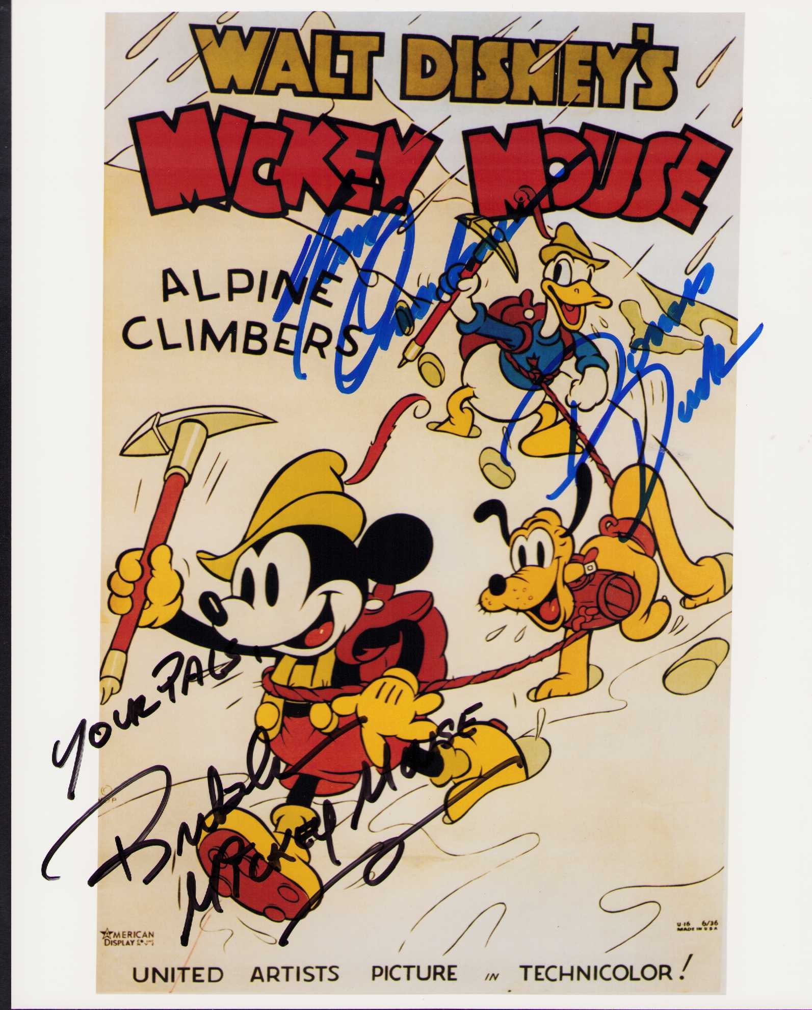 Mickey and Donalds voices signed photograph (1 of 1)