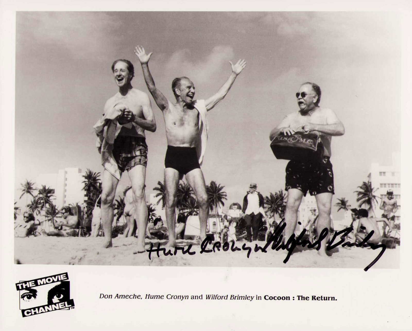 Cocoon cast signed scene photograph: Hume Cronyn and Wilford Brimley signed Cocoon the Return still Certificate of AuthenticityEVERY item in this auction comes with at minimum one fully illustrated and serial numbered COA signed by the w