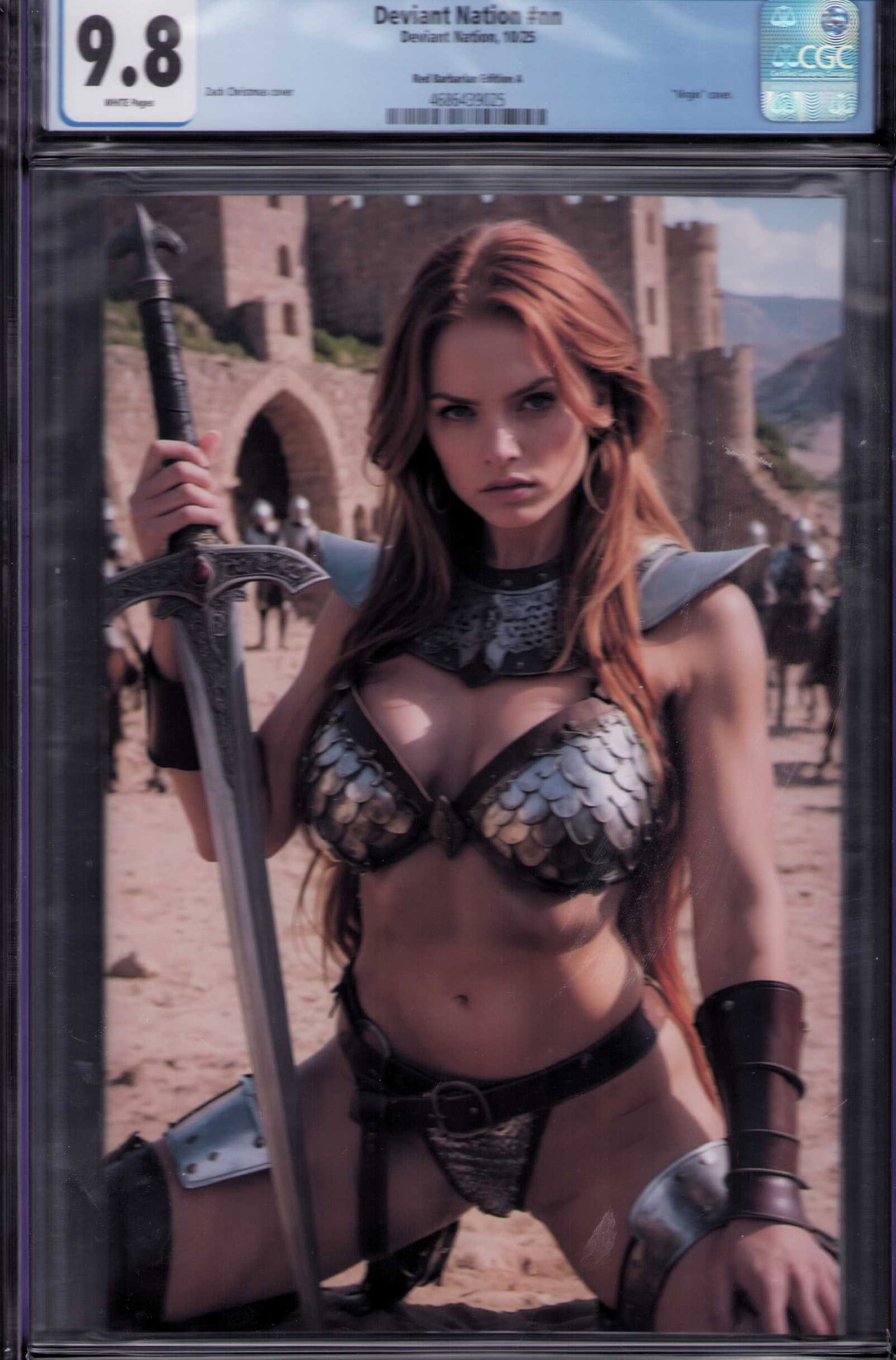 Deviant Nations Red Sonja comic slabbed 9.8: A CGC slabbed 9.8 of Deviant comics Red Sonja Sexy numbered only 100 made ! Certificate of AuthenticityEVERY item in this auction comes with at minimum one fully illustrated and serial numbered COA