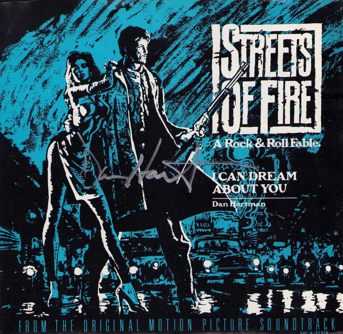 Dan Hartman signed 45rpm sleeve: A rare Streets of Fire soundtrack 45rpm song sleeve and record signed by singer composer Dan Hartman Certificate of AuthenticityEVERY item in this auction comes with at minimum one fully illustrated a
