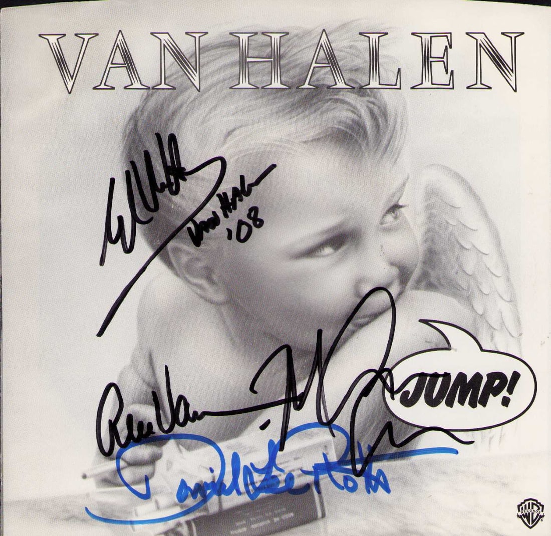 Van Halen signed 45rpm record sleeve (1 of 1)
