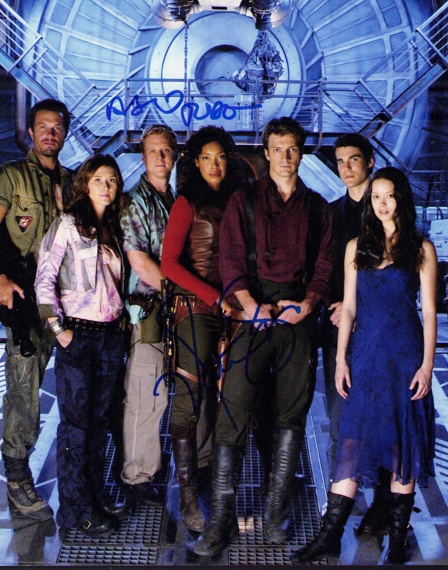 Firefly cast signed photograph: A cast signed 8x10 from the sci fi series signed by Nathan Fillion and Alan Tudyak Certificate of AuthenticityEVERY item in this auction comes with at minimum one fully illustrated and serial numbered