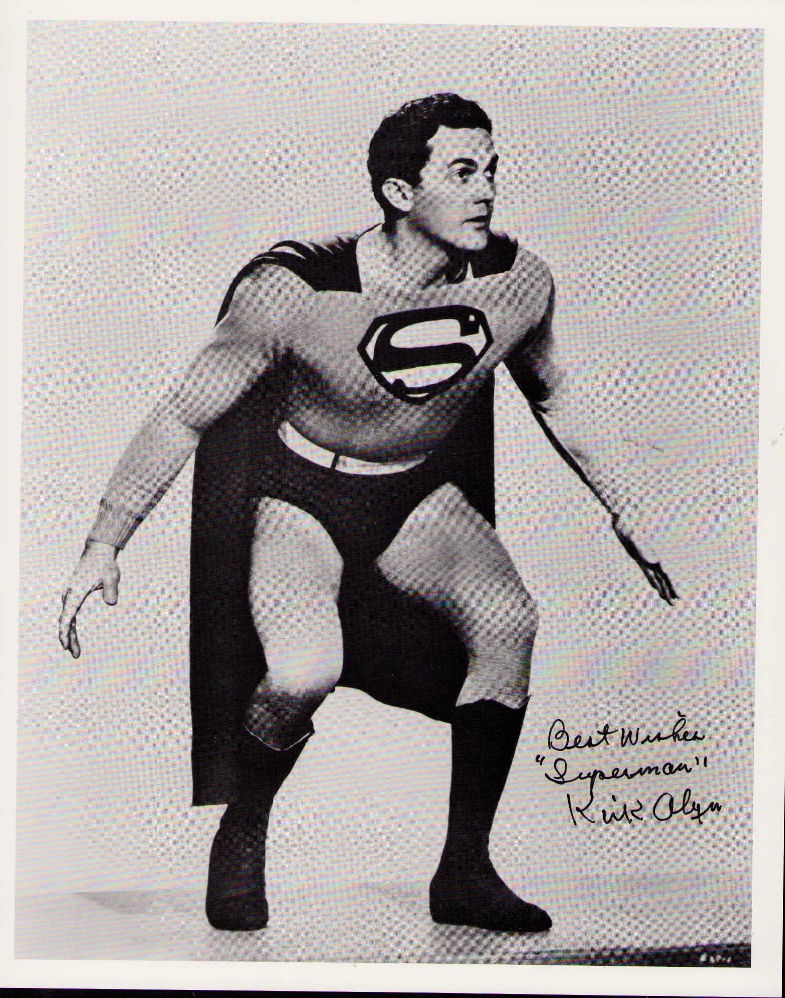 Kirk Alynn signed Superman photograph: A vintage Superman (first to play him on screen) signed photograph Certificate of AuthenticityEVERY item in this auction comes with at minimum one fully illustrated and serial numbered COA signed by t