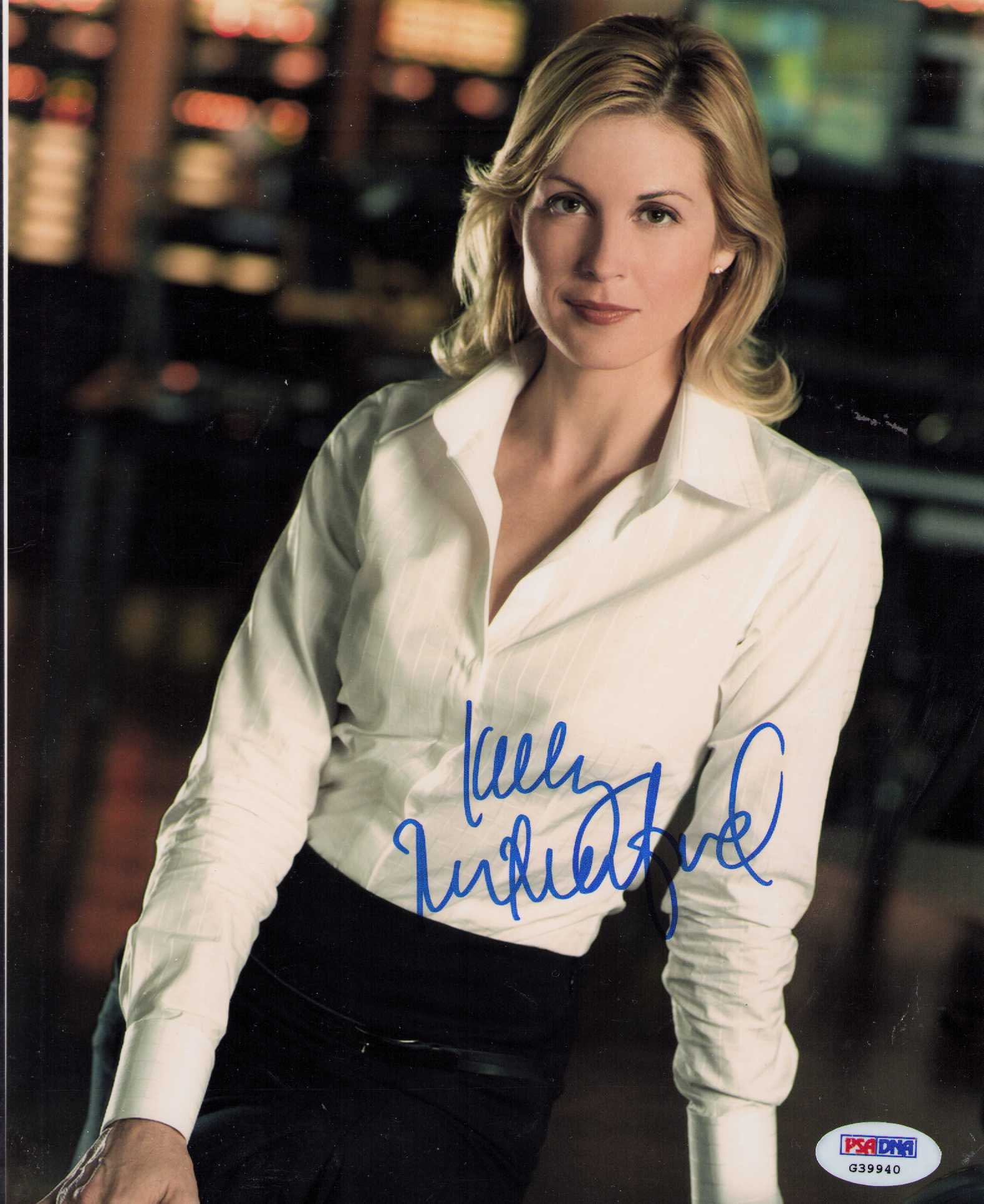 Kelly Rutherford signed photograph: A young signed PSA DNA stickered 8x10 of the actress Certificate of AuthenticityEVERY item in this auction comes with at minimum one fully illustrated and serial numbered COA signed by the worlds lead