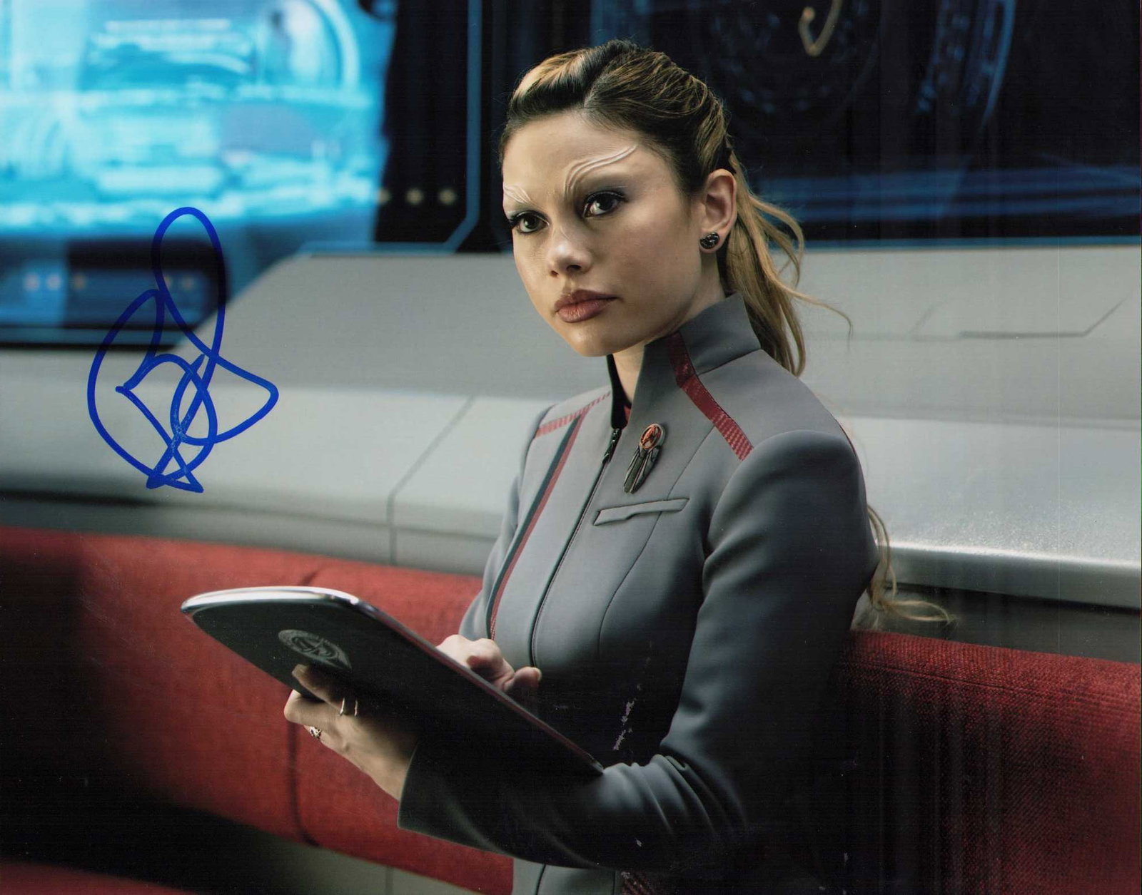 Bella Shepard signed Star Trek Starfleet Academy photograph: A signed in character 8x10 from Star Treks Starfleet Academy by the sexy star Certificate of AuthenticityEVERY item in this auction comes with at minimum one fully illustrated and serial numbered COA