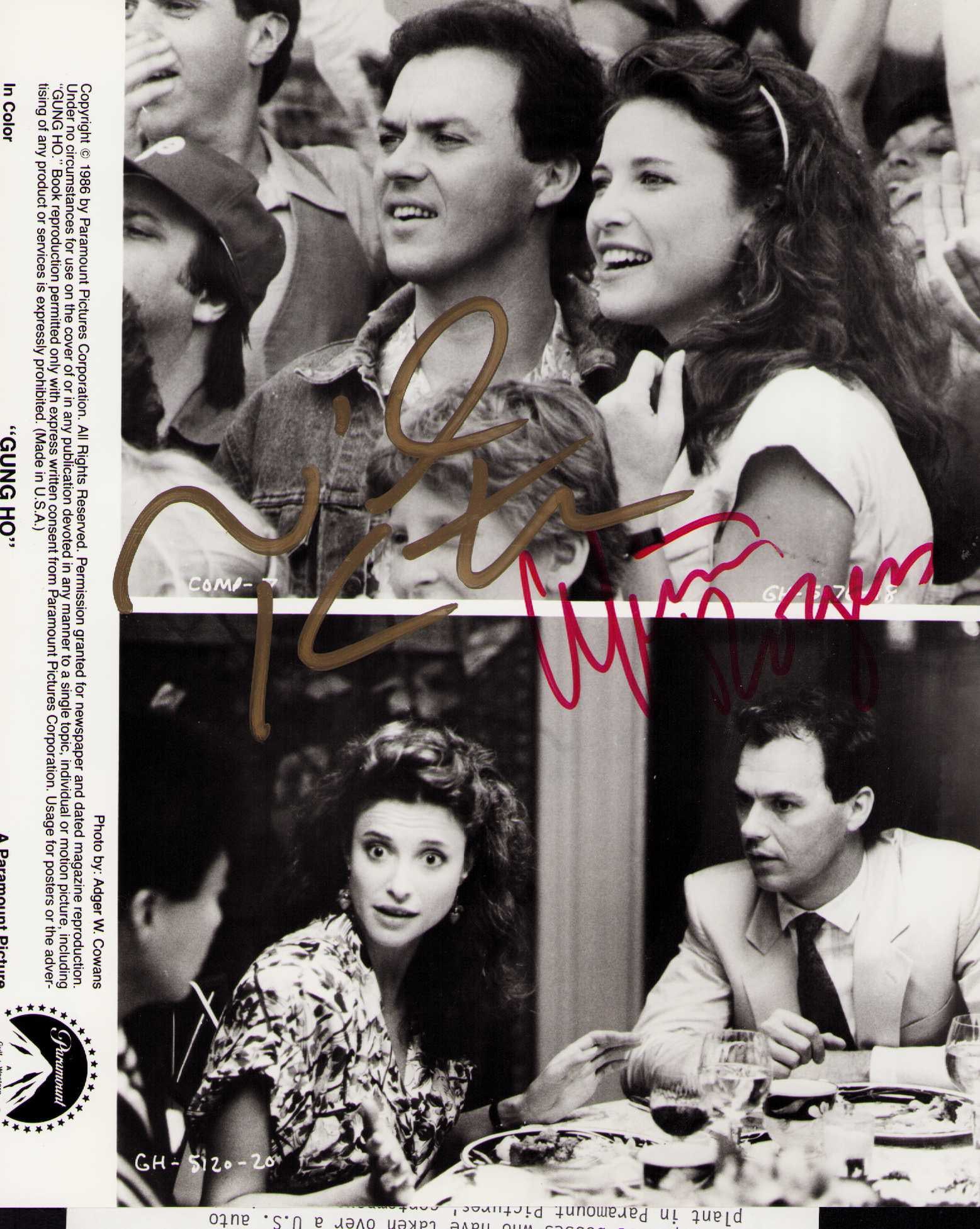 Mimi Rogers and Michael Keaton signed photograph: A vintage original still from early film signed by Michael Keaton and Mimi Rogers Certificate of AuthenticityEVERY item in this auction comes with at minimum one fully illustrated and serial numbered