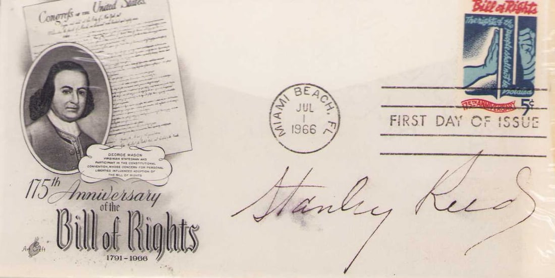 Stanley Reed signed FDC (1 of 1)