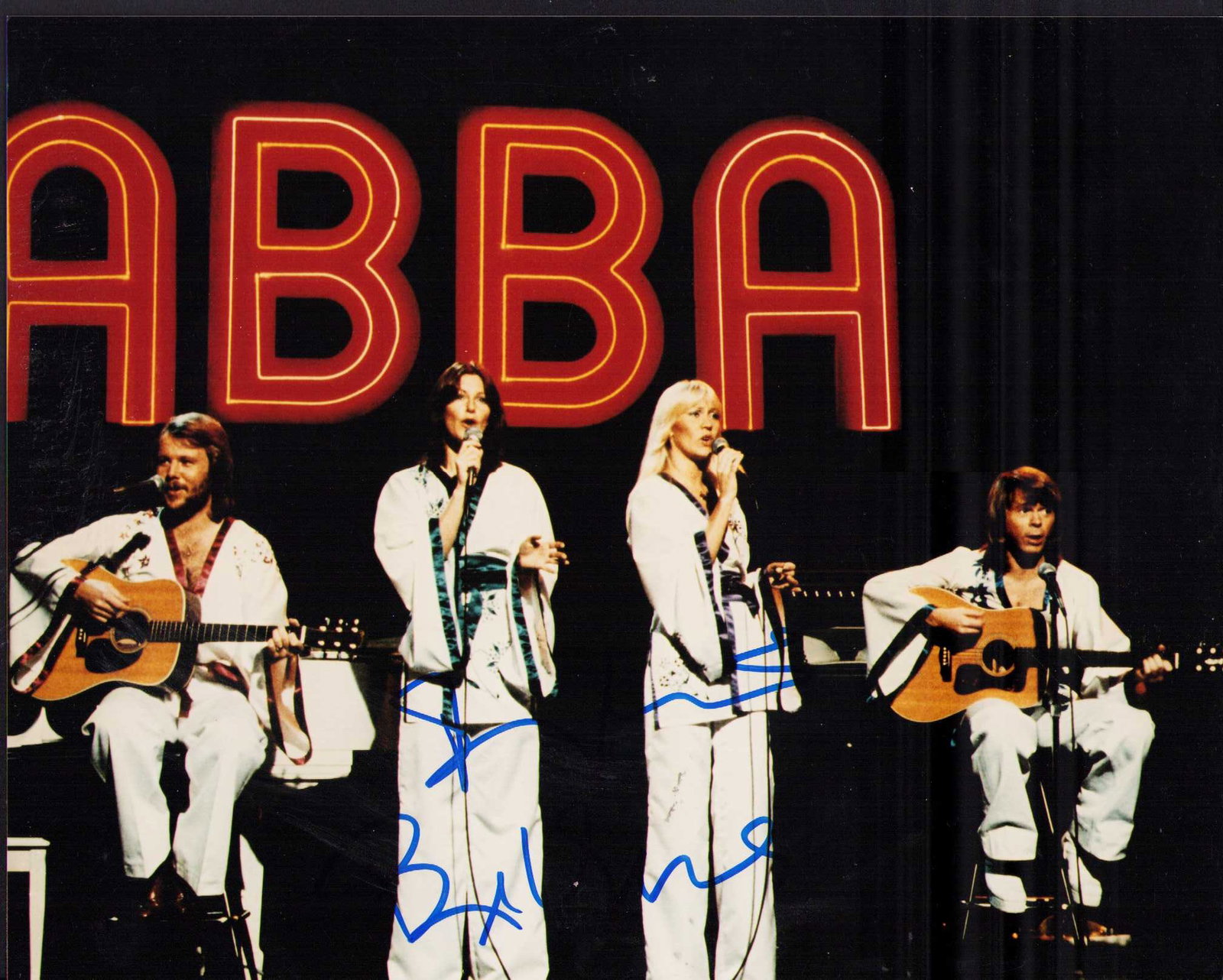 Bennie and Bjorn ABBA signed photograph: BOTH men in ABBA signed ABBA vintage still Bennie and Bjorn also the writers for the super group Certificate of AuthenticityEVERY item in this auction comes with at minimum one fully illustrated and s