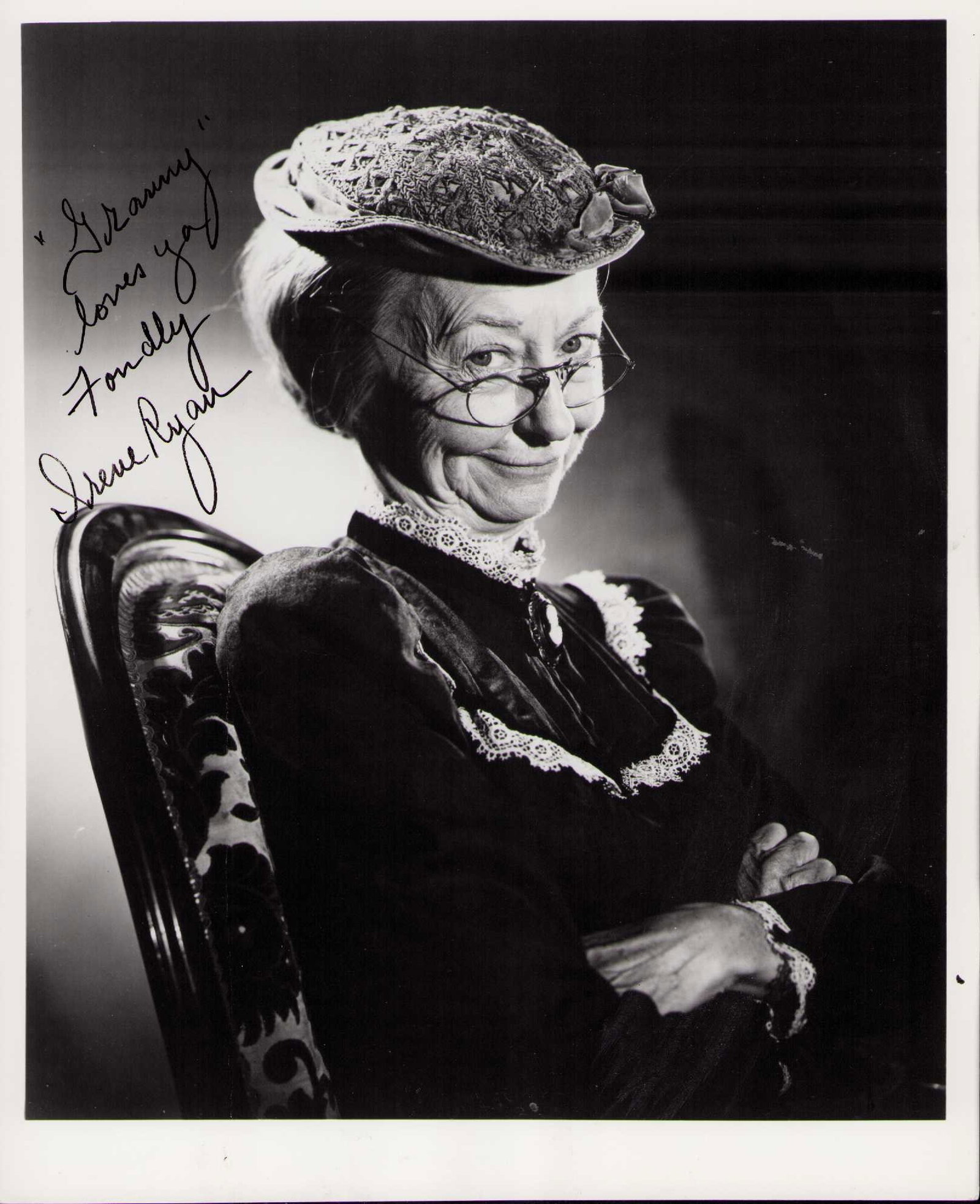 Irene Ryan signed photograph: A rare Granny in TVS Beverly Hillbillies signed vintage still 8x10 Certificate of AuthenticityEVERY item in this auction comes with at minimum one fully illustrated and serial numbered COA signed by t