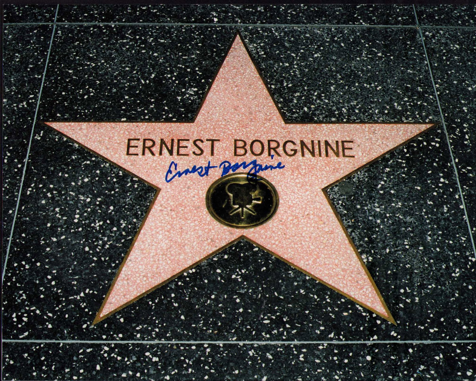 Ernest Borgnine signed Walk of Fame photograph: A rare photo of His Walk of Fame star signed by the AA winning legend Certificate of AuthenticityEVERY item in this auction comes with at minimum one fully illustrated and serial numbered COA signed b