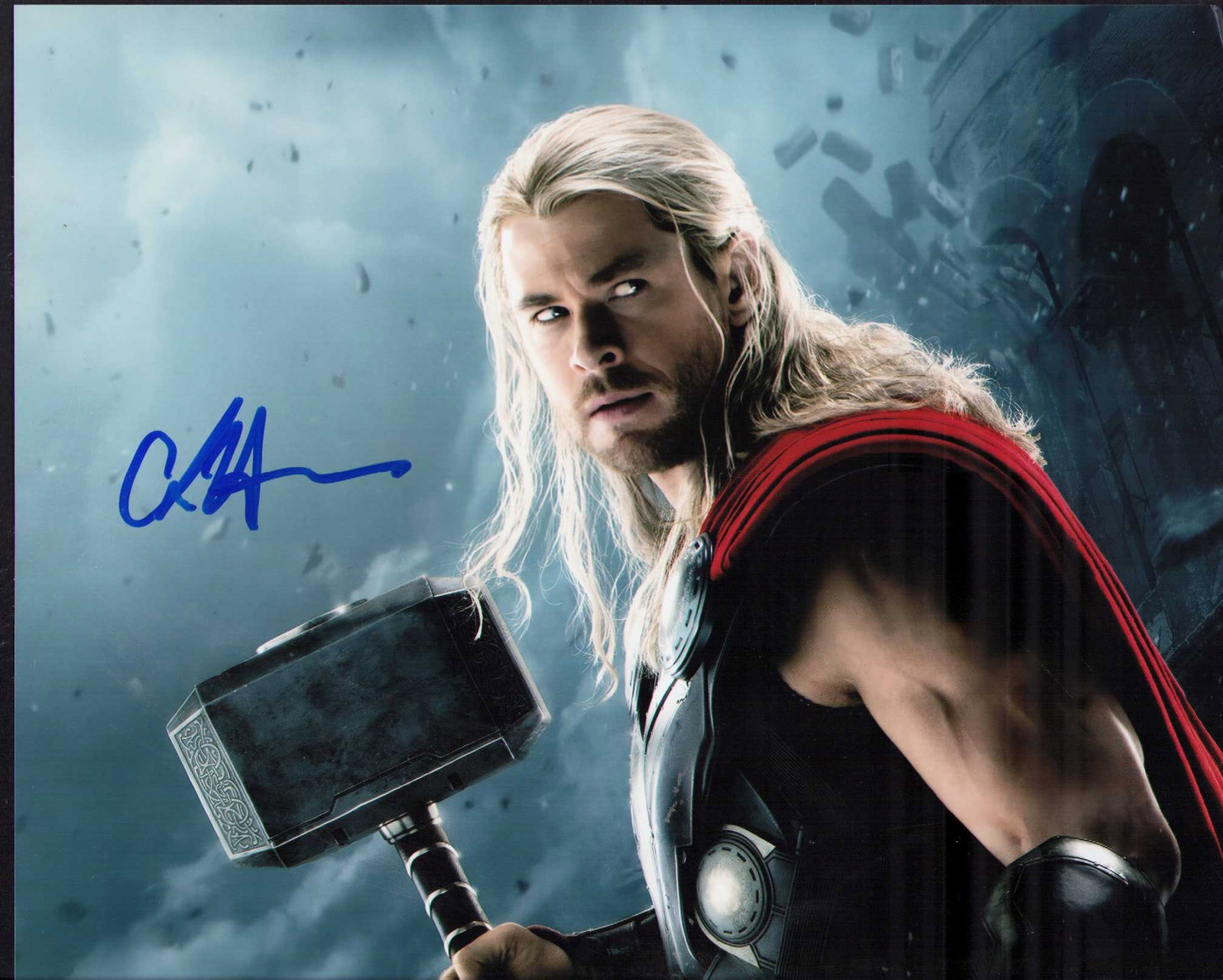 Chris Hemsworth signed THOR photograph: A THOR signed in person 8x10 of the Avengers actor Chris Hemsworth Certificate of AuthenticityEVERY item in this auction comes with at minimum one fully illustrated and serial numbered COA signed by t