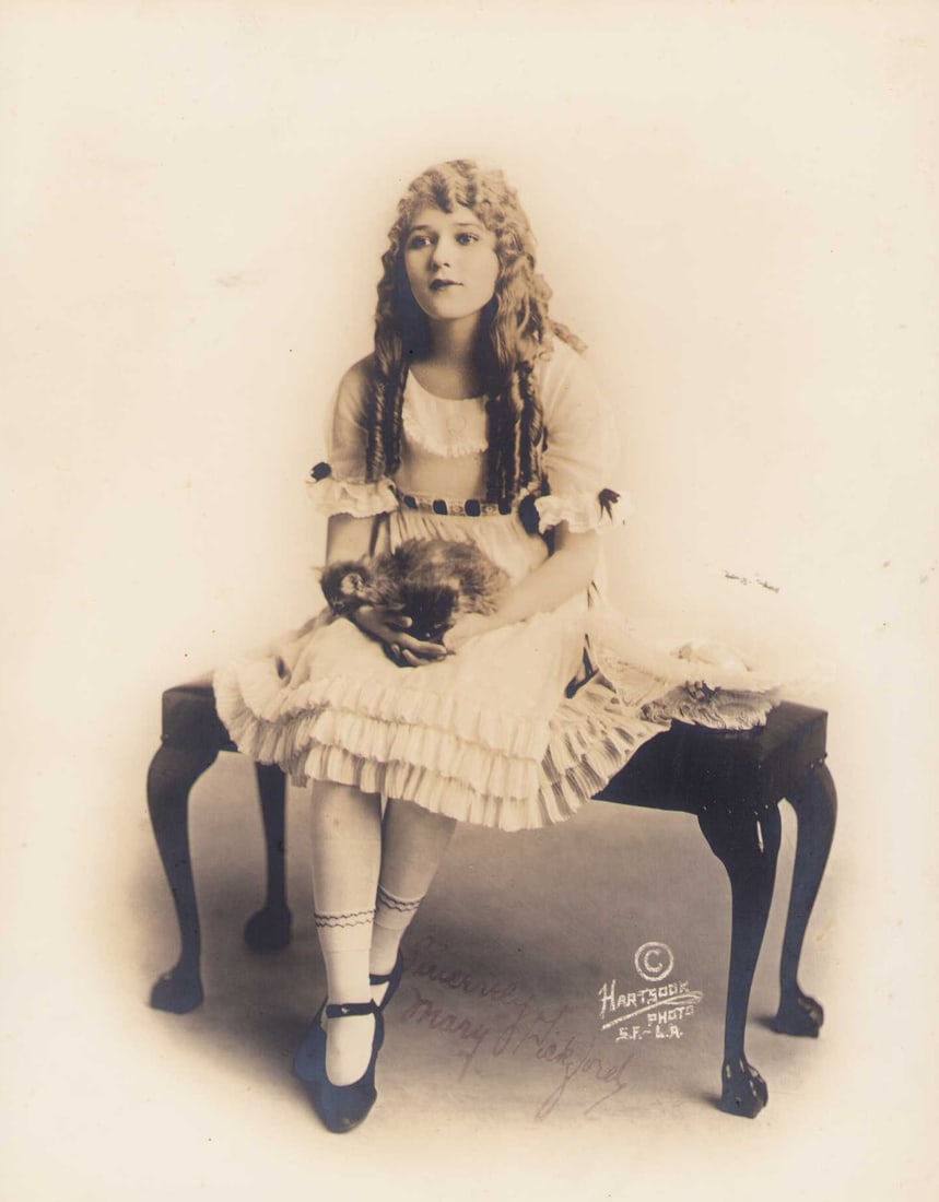 Mary Pickford signed photograph: A nice heavyweight early fountain pen signed 8x10 by Americas forst Sweetheart Mary Pickford nice ! Certificate of AuthenticityEVERY item in this auction comes with at minimum one fully illustrated an