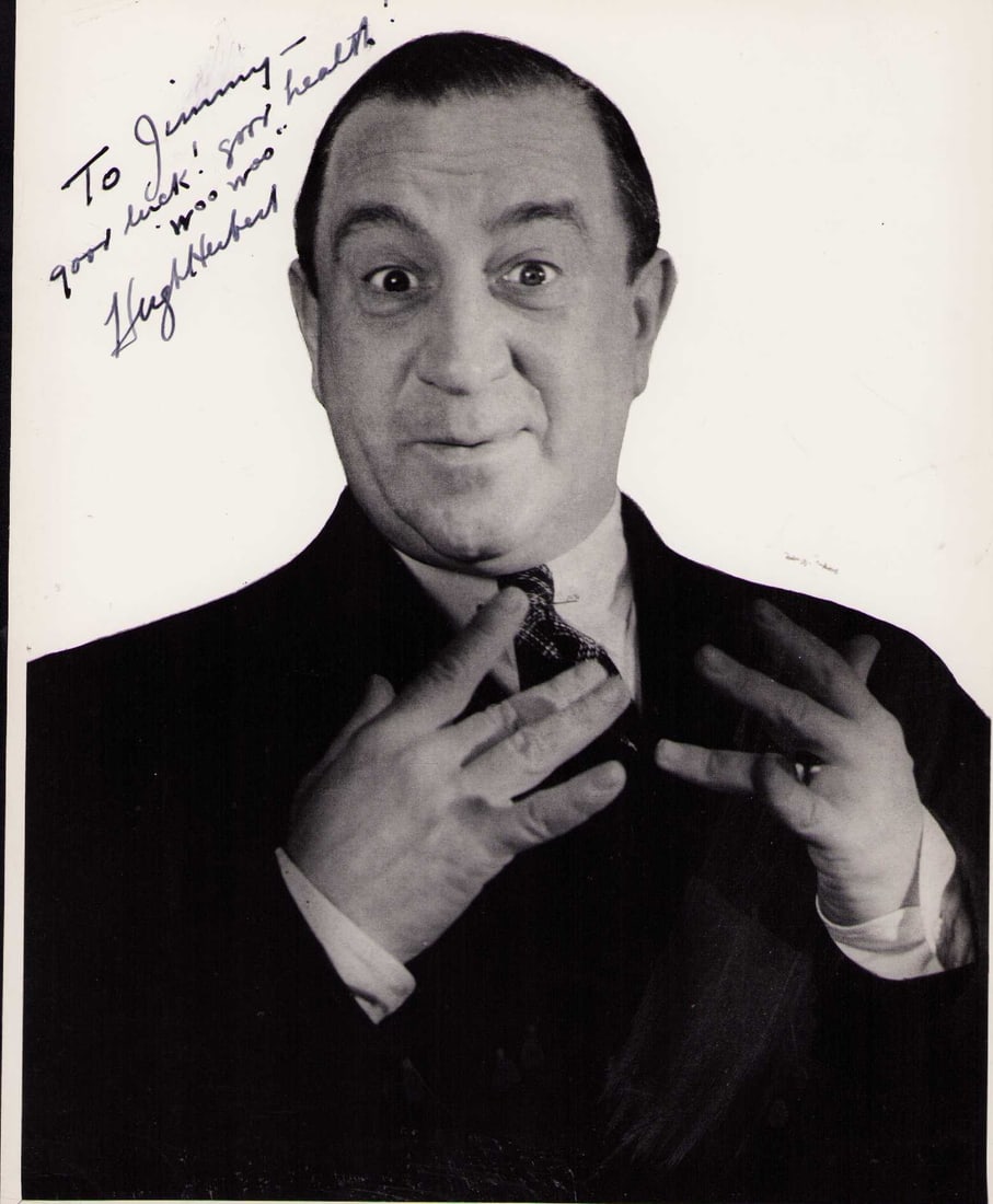 Hugh Hubert scarce signed photograph: A rare sepia toned early fountain pen ink signed 8x10 by the actor the rare comedy legend died back in 1952 making him quite scarce Certificate of AuthenticityEVERY item in this auction comes with at 