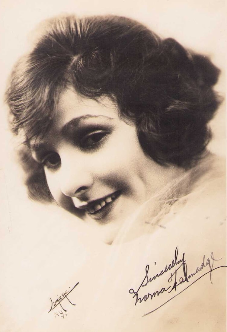 Norma Talmadge Rare signed photograph: A RARE signed 8x10 photograph in fountain pen ink by the early legendary actress the number one box office star for a decade she started in silent and made the transition tot alkies she died in 1957 C