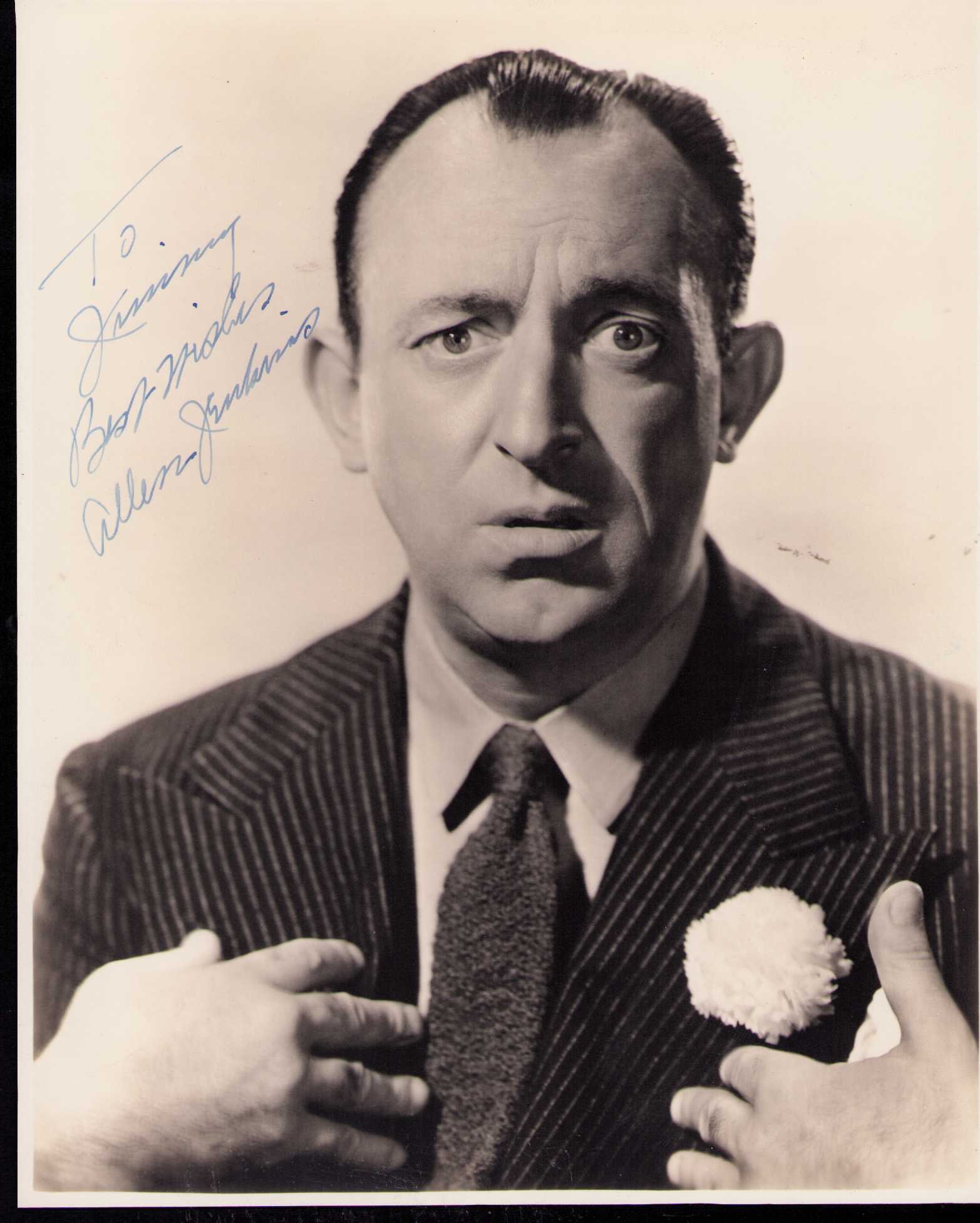 Allan Jenkins signed photograph: A rare actor signed heavyweight 8x10 from the 40s in fountain pen ink Certificate of AuthenticityEVERY item in this auction comes with at minimum one fully illustrated and serial numbered COA signed b
