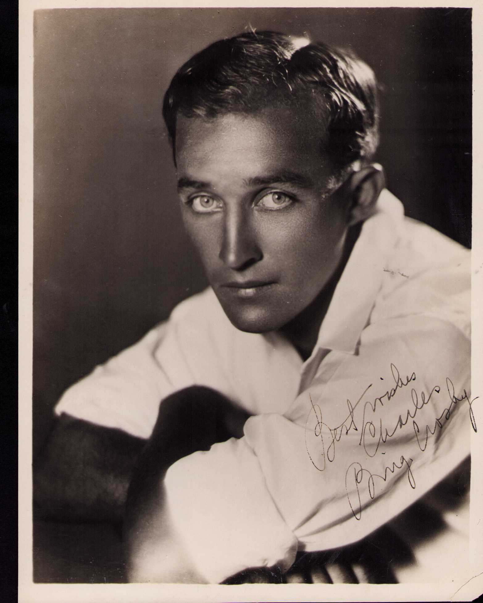Early Bing Crosby signed photograph: An EARLY in his career heavyweight fountain pen ink signed Bing Crosby portrait stunning ! Certificate of AuthenticityEVERY item in this auction comes with at minimum one fully illustrated and serial 