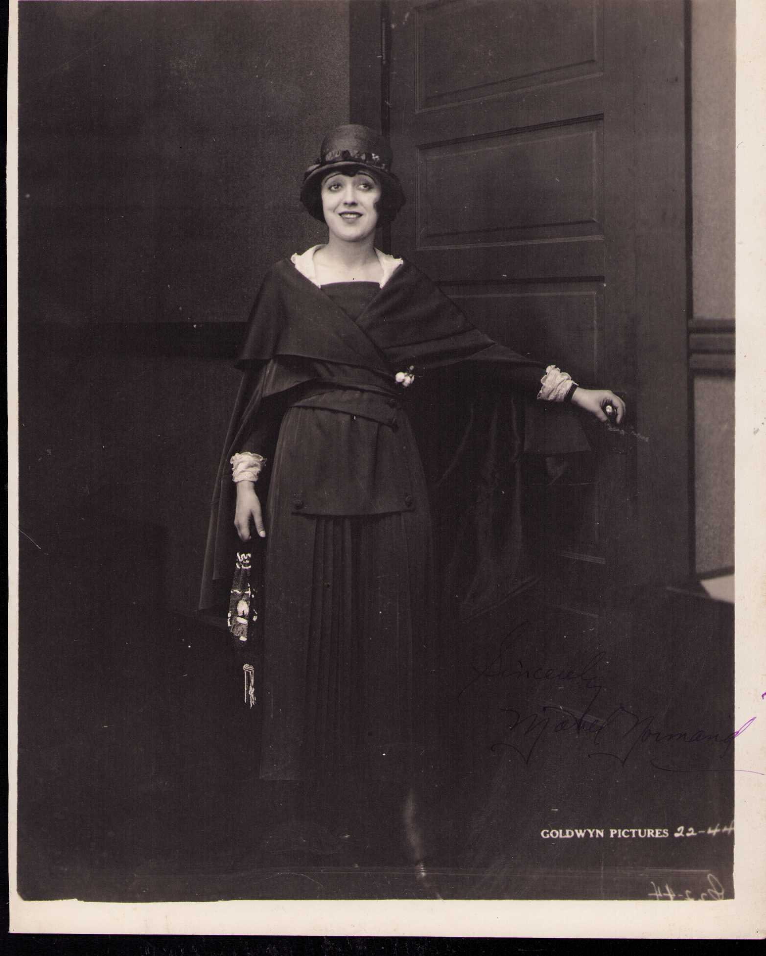 Mabel Norman rare signed photograph: Mabel Norman RARE signed photograph 8x10 EXTREMELY rare the FIRST female silent star opp Mack Sennett Charlie Chaplin etc she died young in 1930 making her rare this photo as shown has fading to the 1
