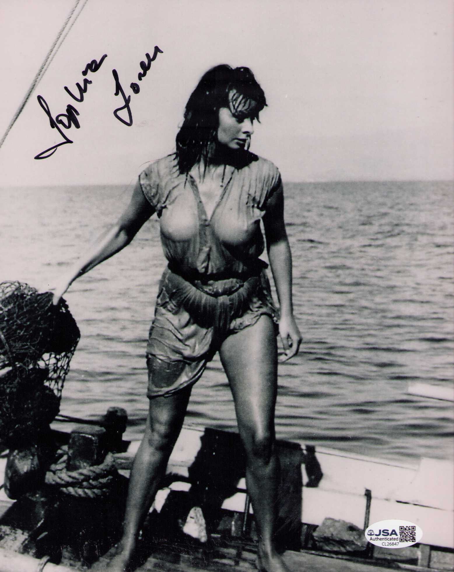 Sophia Loren JSA signed photograph: A sexy JSA stickered vintage 8x10 of the Italian legend Certificate of AuthenticityEVERY item in this auction comes with at minimum one fully illustrated and serial numbered COA signed by the worlds l