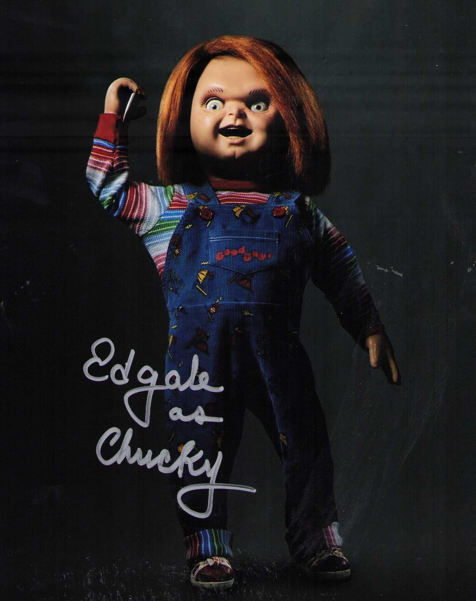 Ed Gale Chucky signed photograph: Deceased actor signed as Chucky in the horror films Certificate of AuthenticityEVERY item in this auction comes with at minimum one fully illustrated and serial numbered COA signed by the worlds leadi