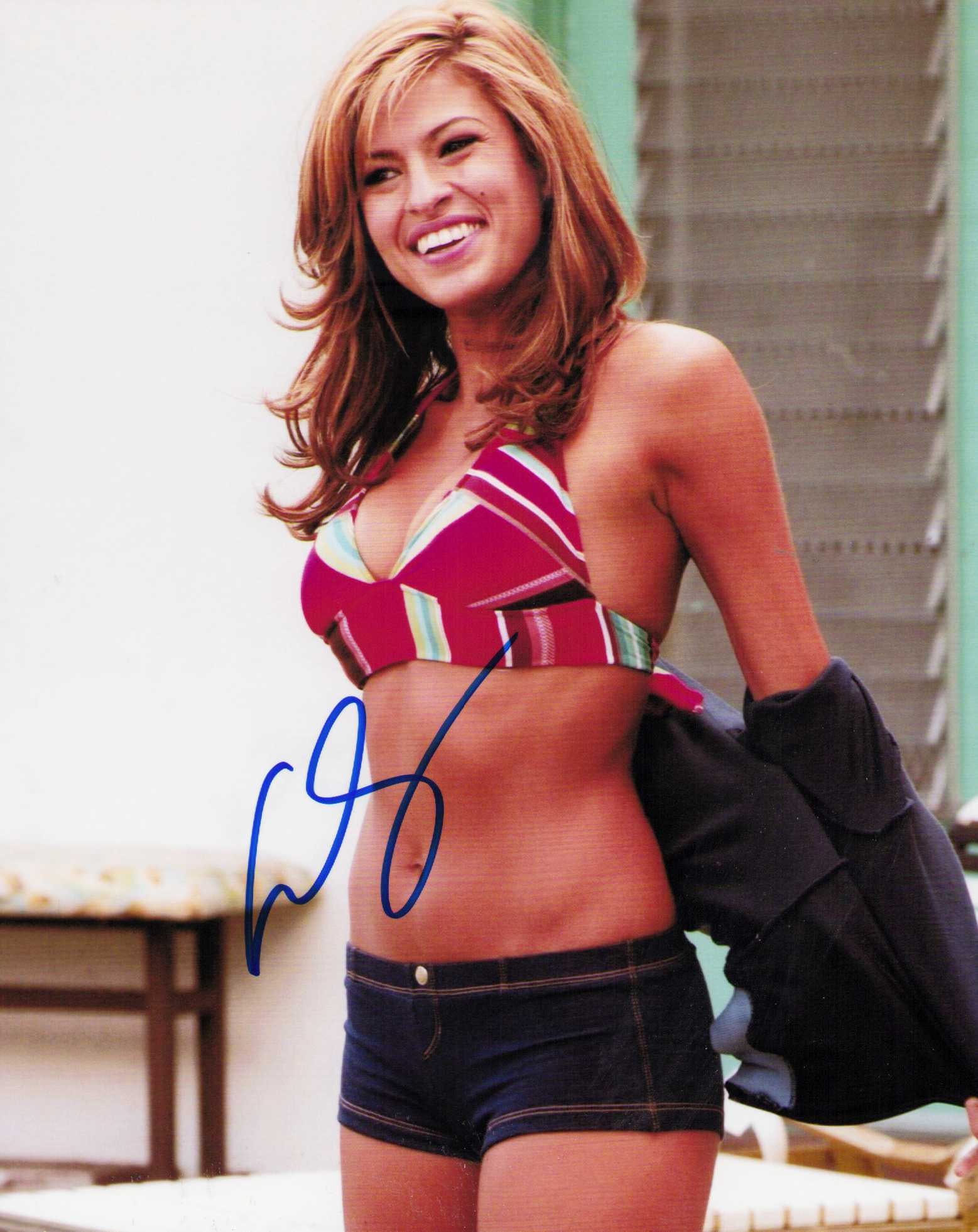 Eva Mendes signed photograph: A sexy signed 8x10 of the actress Certificate of AuthenticityEVERY item in this auction comes with at minimum one fully illustrated and serial numbered COA signed by the worlds leading authenticator i