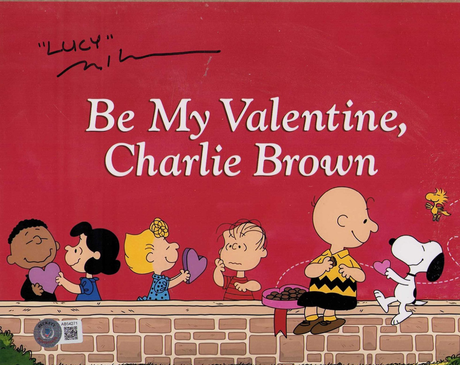 Melanie Kohn as Lucy signed photograph Beckett: Peanuts signed scene still by voice of Lucy with Beckett sticker Certificate of AuthenticityEVERY item in this auction comes with at minimum one fully illustrated and serial numbered COA signed by the