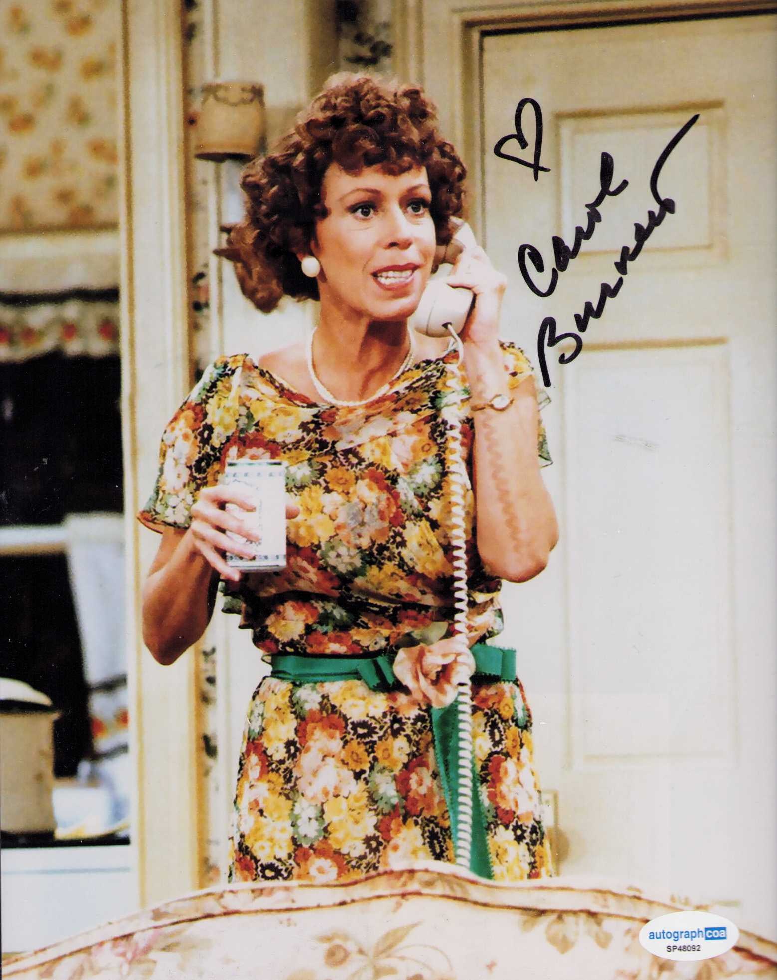 Carol Burnett signed photograph: A stickered Carol Burnett from Mamas Family sketch signed Certificate of AuthenticityEVERY item in this auction comes with at minimum one fully illustrated and serial numbered COA signed by the worlds