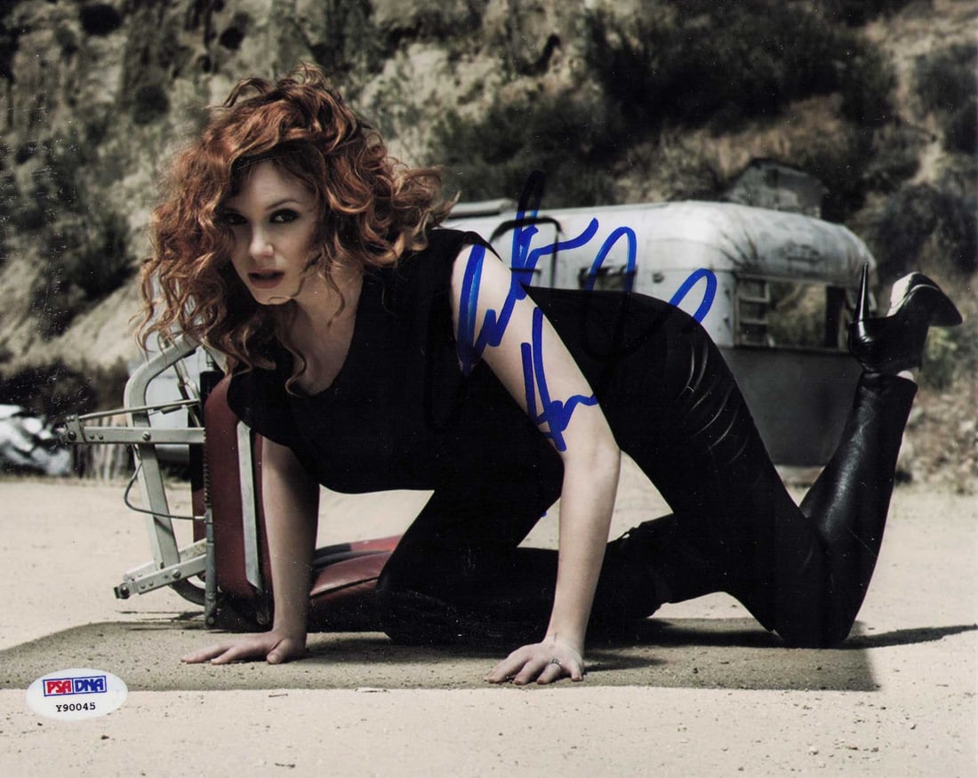 Christina Hendricks signed photograph PSA DNA: PSA DNA stickered of the actress sexy Certificate of AuthenticityEVERY item in this auction comes with at minimum one fully illustrated and serial numbered COA signed by the worlds leading