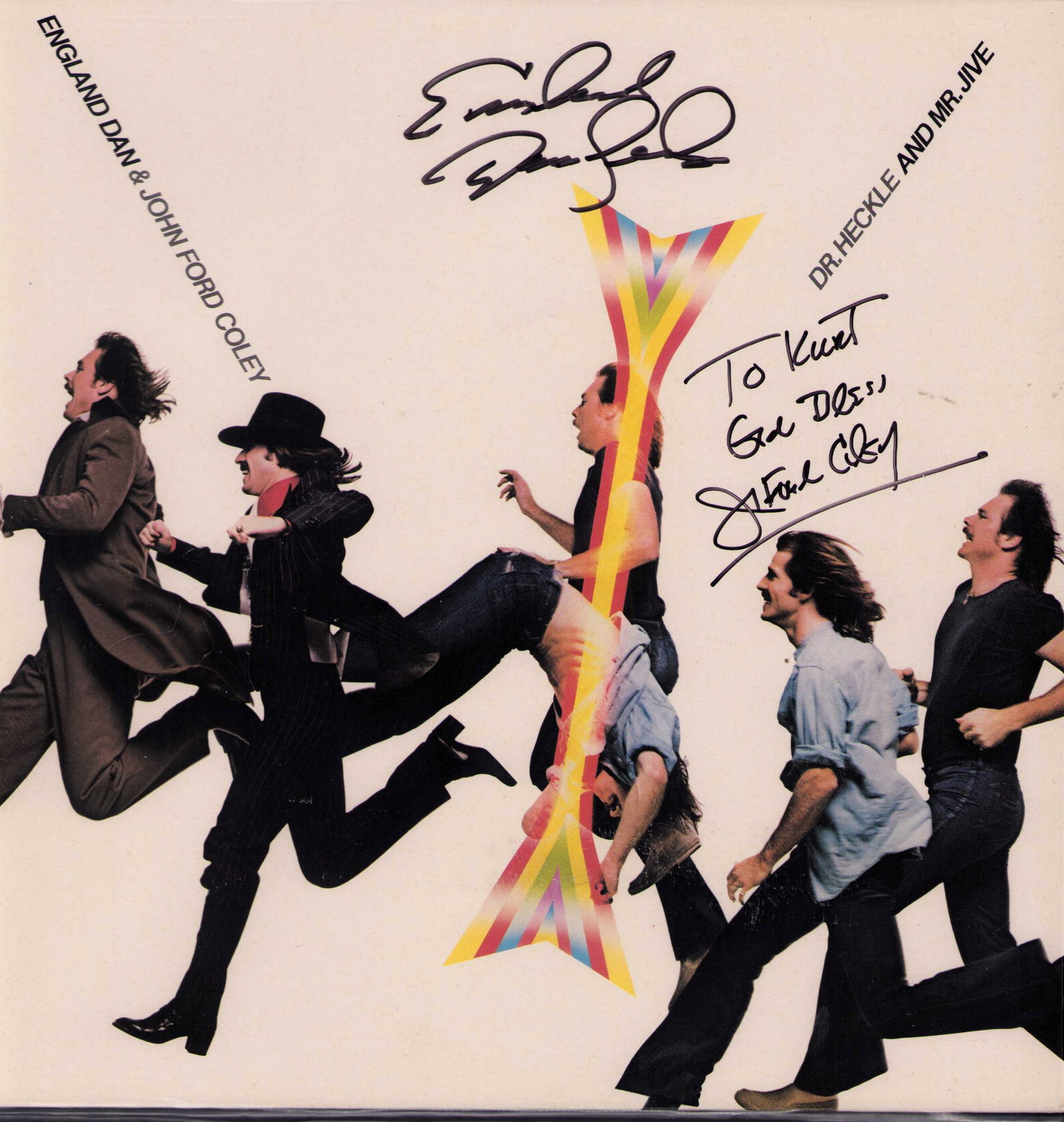 England Dan and John Ford Coley signed LP: AN LP signed by both England Dan and John Ford Coley Certificate of AuthenticityEVERY item in this auction comes with at minimum one fully illustrated and serial numbered COA signed by the worlds lead