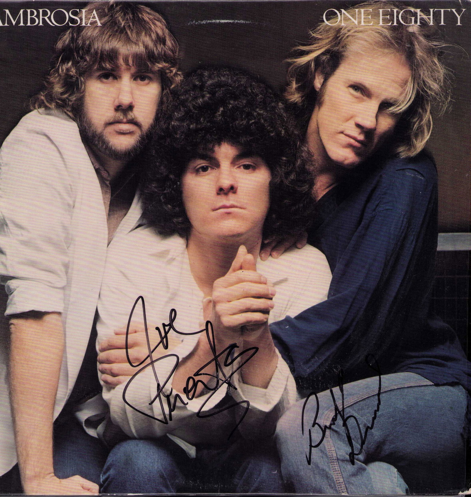 Ambrosia signed LP: A scarce LP signed by two of the three member band known as Ambrosia Certificate of AuthenticityEVERY item in this auction comes with at minimum one fully illustrated and serial numbered COA signed