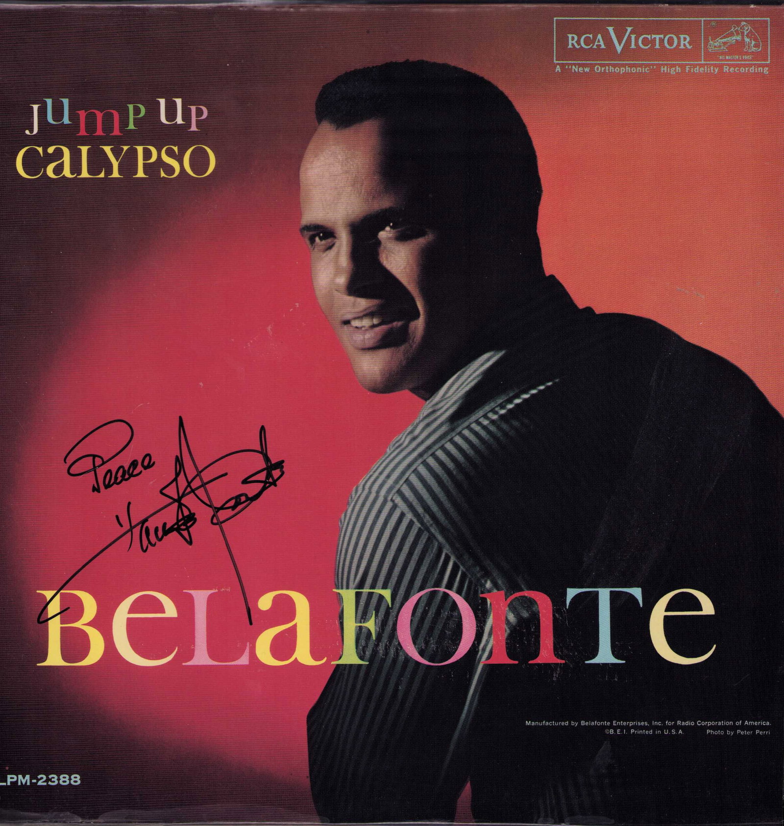 Harry Belafonte signed LP: An LP signed by the Calypso legend deceased singer Harry Belfonte Certificate of AuthenticityEVERY item in this auction comes with at minimum one fully illustrated and serial numbered COA signed by
