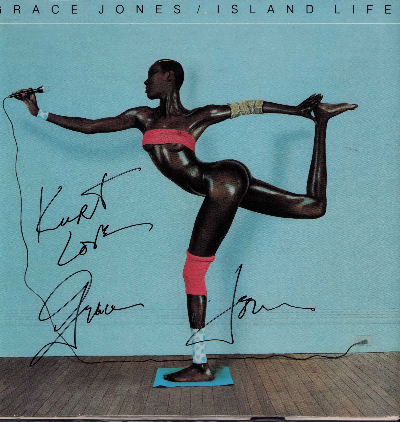 Grace Jones signed rare LP: A rare LP signed by model actress and apparently singer Grace Jones a Bond villain too ! Certificate of AuthenticityEVERY item in this auction comes with at minimum one fully illustrated and serial