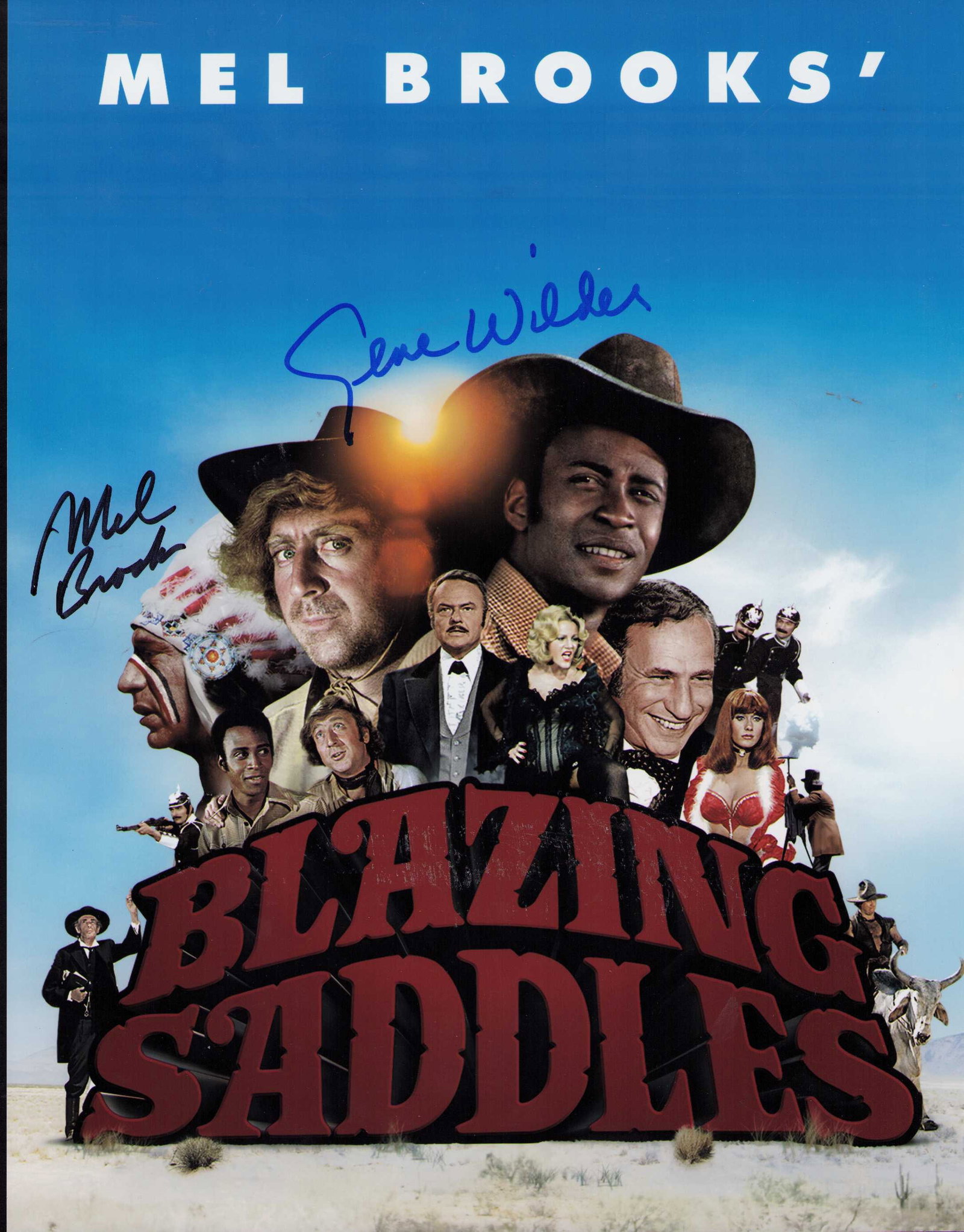 Blazing Saddles Mel Brooks and Gene Wilder signed 11x14 photograph: An 11x14 signed by Director Mel Brooks and star Gene Wilder Certificate of AuthenticityEVERY item in this auction comes with at minimum one fully illustrated and serial numbered COA signed by the worl