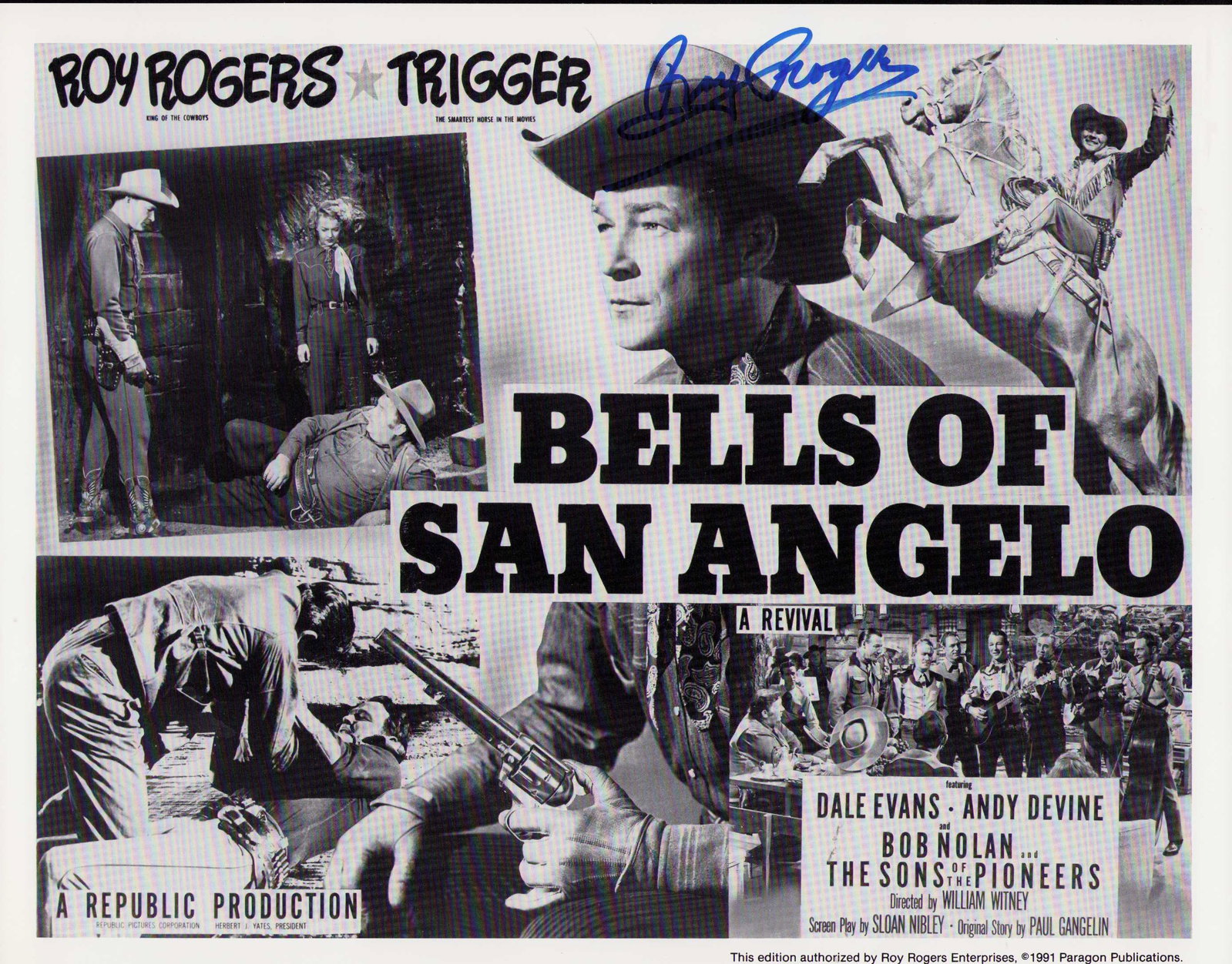 Roy Rogers signed 11x14 lobby card repro (1 of 1)