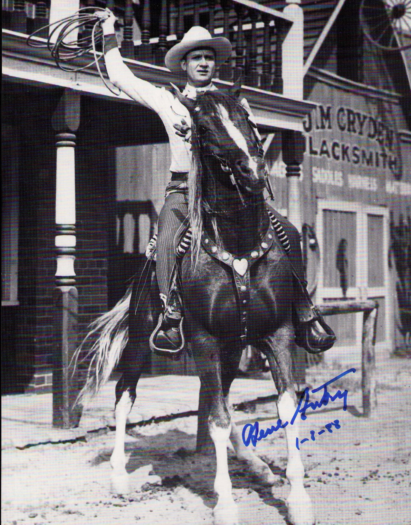 Gene Autry signed 11x14 photograph: An 11x14 signed by the Signing Cowboy legend Certificate of AuthenticityEVERY item in this auction comes with at minimum one fully illustrated and serial numbered COA signed by the worlds leading
