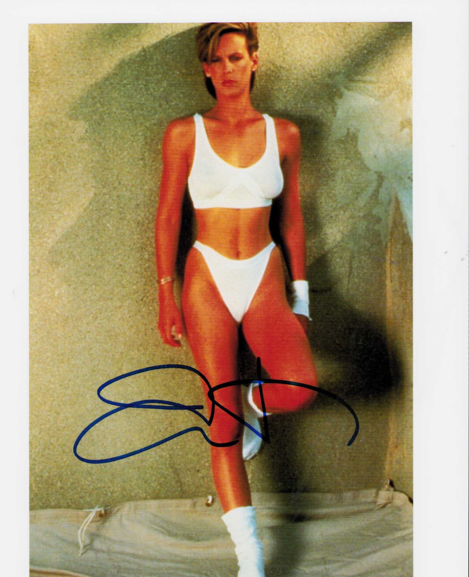 Jamie Lee Curtis signed photograph: Sexy young signed 8x10 of her Certificate of AuthenticityEVERY item in this auction comes with at minimum one fully illustrated and serial numbered COA signed by the worlds leading authenticator in