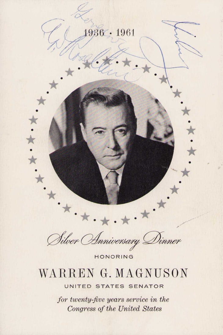 John F Kennedy rare signed program: An extremely rare in person signed program by John F Kennedy and others Certificate of AuthenticityEVERY item in this auction comes with at minimum one fully illustrated and serial numbered COA signed