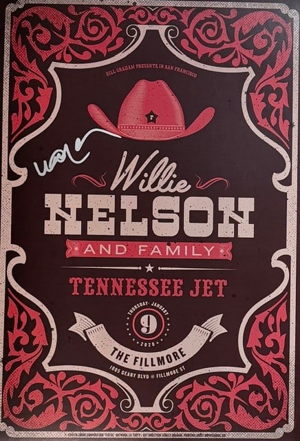Willie Nelson concert poster signed approx 11x17 heavyweight (1 of 1)