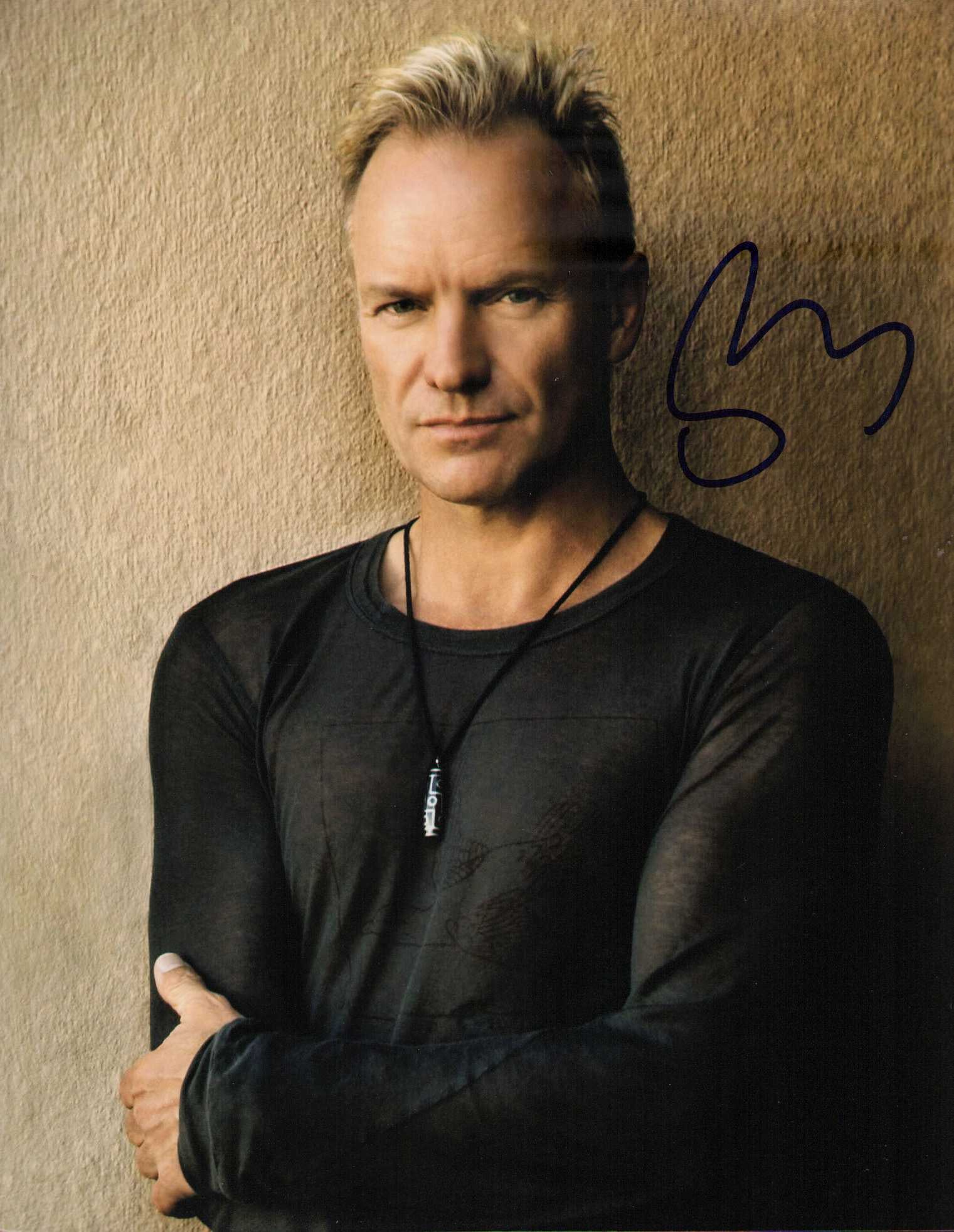 Sting signed photograph: A scarce signed 8x10 of the Police lead singer legend STING Certificate of AuthenticityEVERY item in this auction comes with at minimum one fully illustrated and serial numbered COA signed by the
